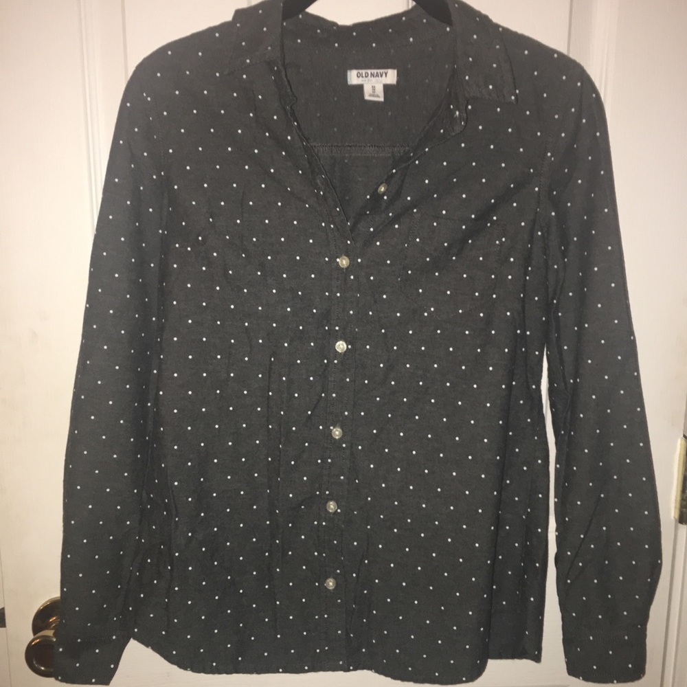 Polka dot button down shirt